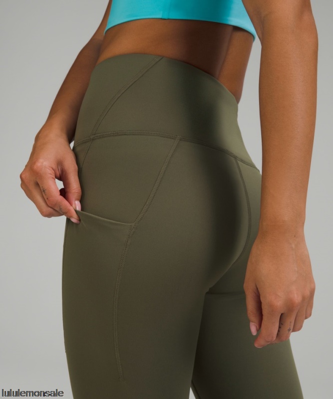Lululemon Damen DELULU061 | Lululemon Deutschland Johannisbrotbraun Wunderzug Hohe Strumpfhose Mit Taschen 25
